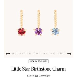 Catbird Little Star Birthstone Charm - January/Garnet